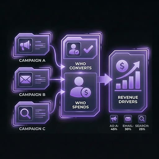 Subscriber and spender analytics illustration